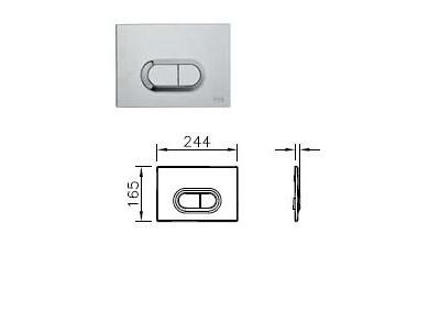 Комплект подвесного унитаза со скрытой системой смыва на 3/6 л VitrA Normus-1 :  стандартное сиденье с металлическими петлями, панель системы смыва с механическими кнопками, цвет белый (панель управления двойная), 9773B003-7201