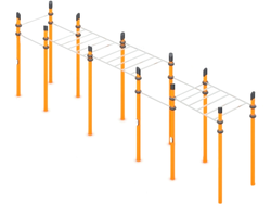 2283.50.10 Воркаут «5 турников и рукоход классический тройной»