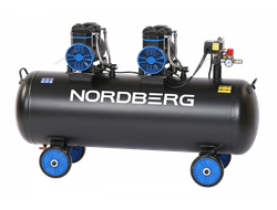 Компрессор безмасляный 220 В, ресивер 135 л, 500 л/мин NORDBERG NCEO135/500