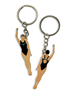 Брелок ПЛАВАНИЕ ДЕВУШКА (МЕТАЛЛИЧЕСКИЙ ПЛОСКИЙ ДВУСТОРОННИЙ)