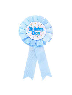 Значок голубой Birthday boy