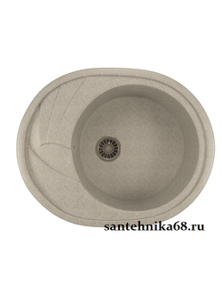 Мойка из искусственного мрамора MIXLINE ML-GM17 мал. овальная с крылом, 465*570мм