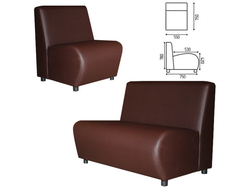 Кресло мягкое "Клауд", "V-600", 550х750х780 мм, без подлокотников, экокожа, коричневое