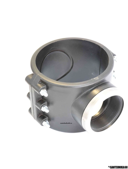 Хомут врезной на воду седелка ПЭ Unidelta на 75 90 110 125 ПНД трубу