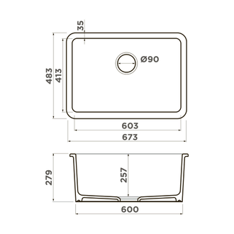 Мойка OMOIKIRI TORISHIMA 67 WH-GLOSSY