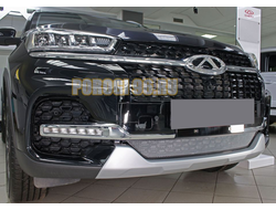 Защита радиатора Chery Tiggo 8 2020- chrome низ