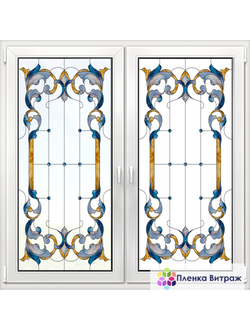 Витражная пленка, витражная пленка самоклеющаяся, пленочный витраж с классическим рисунком матовое