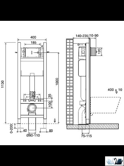 хУнитаз Jacob Delafon Struktura c инсталляцией - комплект E21771RU-00, сиденье микролифт, клавиша белая (E33131RU+EDE102+E70024+E4316-00)