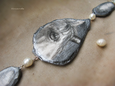 Сказочное колье "Око Единорога" - крупное фэнтези-украшение с элементами викторианского стиля