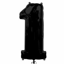Воздушный шар фольгированный "ЦИФРА 1. ЧЕРНЫЙ"