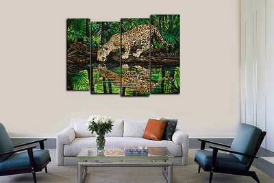 Модульная картина "Хищник на водопое"