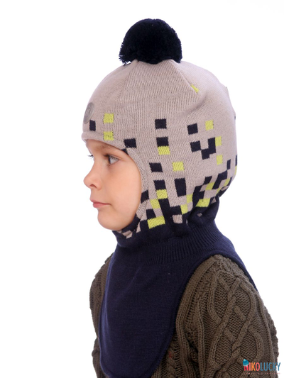 Шапка-шлем   21101-07, цвет темно-синий, серый р. 48-50