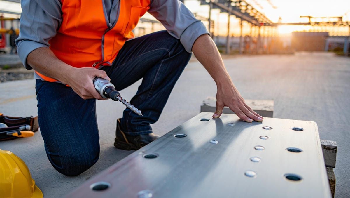 Закладная деталь фундамента и фланцевая опора освещения