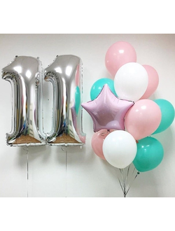 Набор шаров с гелием "Сладкий день рождения" две цифры