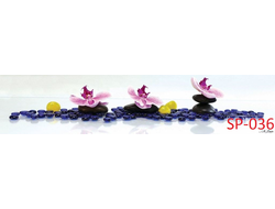 SP-036 КАМНИ И ОРХИДЕИ И МЕЛКИЕ КАМУШКИ Глянцевая стеновая панель ALBICO 2800*610*6мм