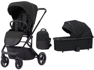 Коляска 2в1 Carrello Alfa Midnight Black 2024 лак (с люлькой 2023)