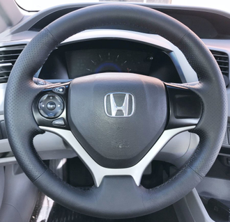 Кожаная накладка на руль Honda Civic IX (2011-2016), Honda Jade I (2015-2019), черная