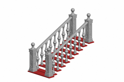 балюстрада балясин BL- 013 на ступеньках лестницы