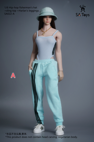 Женский спортивный костюм, набор из 3 предметов (бирюзовый) - 1/6 - Hip-hop suit (SA022A) - SA Toys