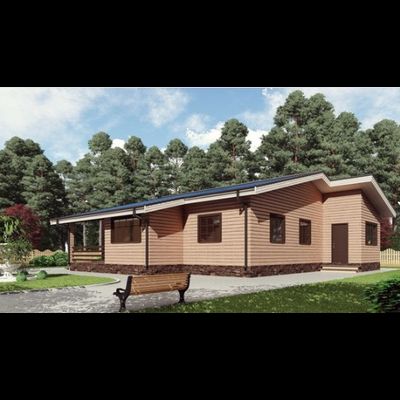 Одноэтажный каркасный дом с тремя спальнями 125м² (SK7)