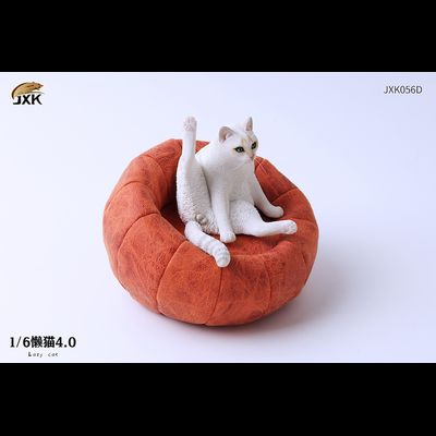 Котик на пуфике (белый) - Коллекционная ФИГУРКА 1/6 scale lazy cat 4.0 (JXK056D) - JXK
