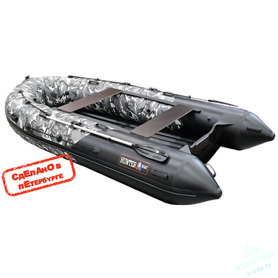 Лодка ПВХ Hunterboat Хантер Про 380Pro Серый КМФ