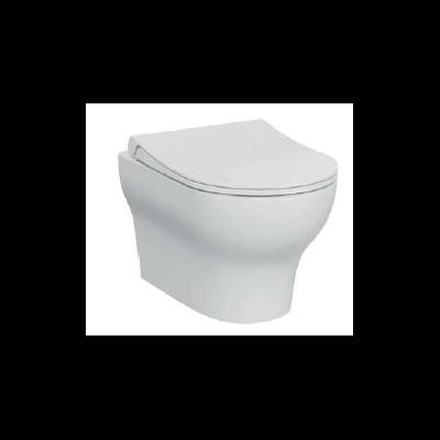 Комплект: подвесного безободкового унитаза VitrA Zentrum (с сиденьем микролифт, инсталляцией и кнопкой Root Square), хром глянцевый 9879B003-7200