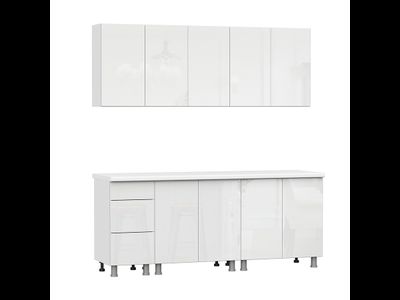 Кухня «Модерн NEW» 2 м Белый глянец / Графит ( SV)