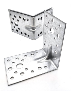 Уголок крепёжный с ребром жёсткости цинк 90*90*65*1,8мм