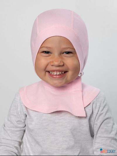 Шапка-шлем 24301-01 95%хлопок 5%лайкра, светло-розовый 42-44