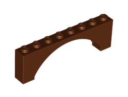 Arch 1 x 8 x 2 Raised, Reddish Brown (16577 / 6174242 / 6313665)