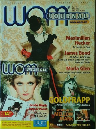 WOM Journal Magazine May 2003 Goldfrapp,Him, Blur, Иностранные музыкальные журналы, Intpressshop