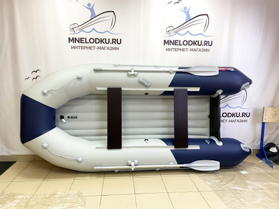 Моторная лодка Таймень NX 3400 НДНД PRO светло-серый/синий