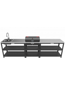 Стол-гриль с решёткой из чугуна