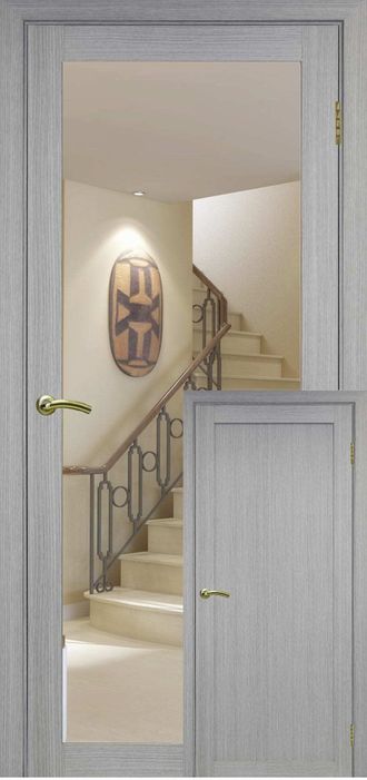 Межкомнатная дверь "Турин-501.1зеркало" дуб серый (глухая)
