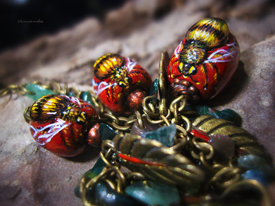 "Пчёлы с медовых лугов", комплект украшений в стиле бохо-шик