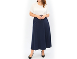Женская удлиненная юбка на резинке арт. 11724-0761 (Цвет темно-синий) Размеры 52-82
