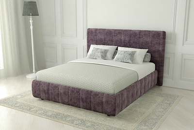 Двуспальная односпальная мягкая кровать Савойя Ривалли (Rivalli), высокое изголовье, металлоскелет, в съемных чехлах с подъемным механизмом