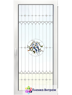 Витражная пленка, витражная пленка самоклеющаяся под заказ,пленочный витраж с цветочным рисунком