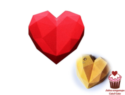 Форма для муссовых десертов Алмазное сердце, силикон, Китай