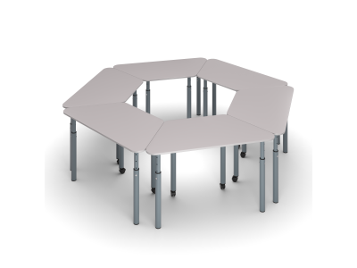 Стол ученический трапеция регулируемый на круглых опорах