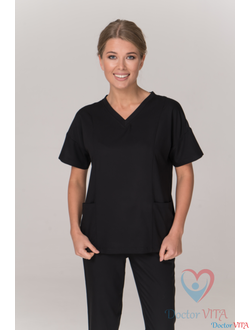 БЛУЗА МЕДИЦИНСКАЯ DR.SUPER "Sky" чёрная