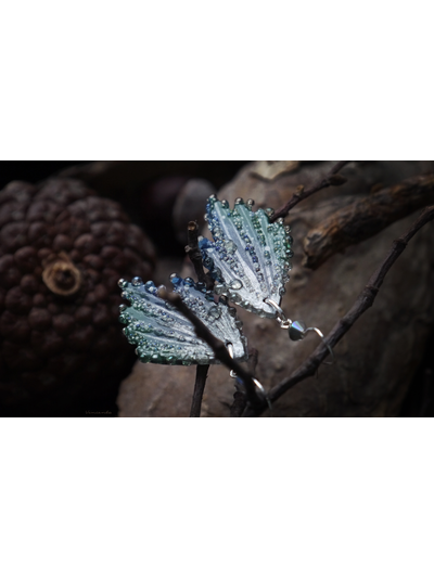 Серьги-крылья с капельками "Тайна Хрустального Леса", романтичный подарок девушке