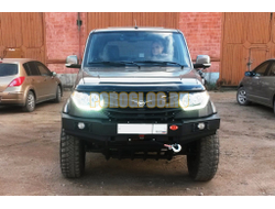 Передний силовой бампер без дуг серии Трофи на УАЗ Патриот, УАЗ Пикап 2014- (02.003.21)