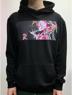 Толстовка без начеса мужская, размер S "Neon Skeleton Art"