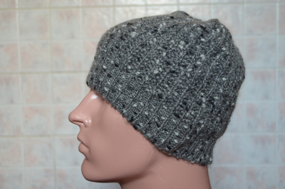 Шапка мужская крупной вязки Vizio Италия 5469 серая