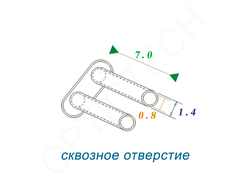 Втулка двойная для оправы Silhouette 1.4*0.8*7.0 мм, сквозное отверстие (100шт)