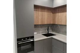 Кухня графит с антресолями