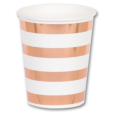 Стакан фольг розовое золото 250мл 6шт/уп