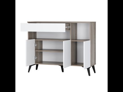 Комод Ева КМ-11 дуб смоки/белый (Мебелони)